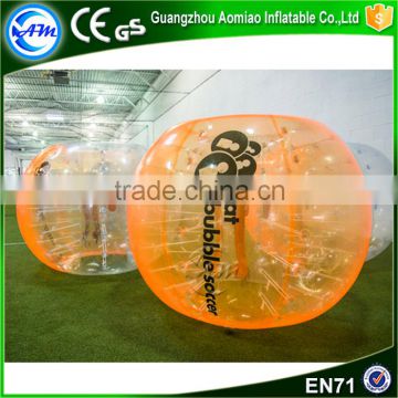 Hot sale crazy sport 100% TPU bubble football, bubble boy suit