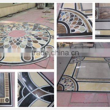 Russian Style Marble Waterjet Pattern With Glass photo-2