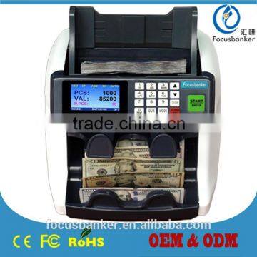 Two-pocket currency sorter/mix denomination money discriminator/fake note detector/cash counter/bill machine for any currency