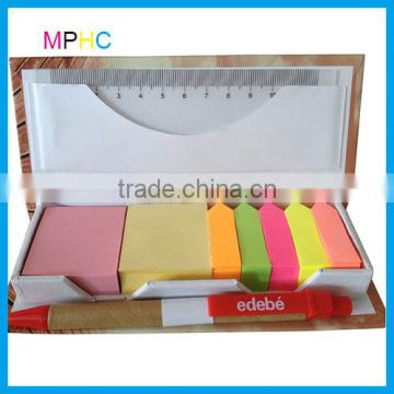 Customized Promotional Sticky Note Pad with ruler and pen