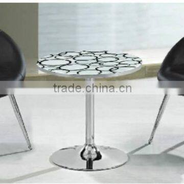 Round stainless steel small coffee table, side table