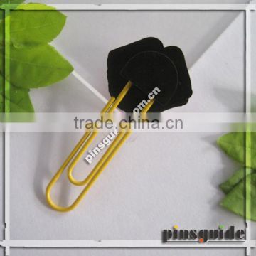 China Supplier 2D Rubber Paper Clip Bookmark For Graduation Souvenir