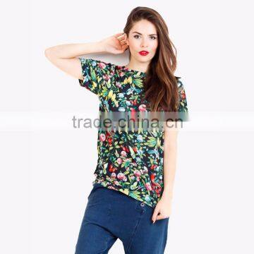 2015 Latest Top Selling Free Size Custom Printed Latest Abstract Printing Dry Fit T-shirt photo-3