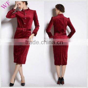 Custom Velvet Ladies Fashion Dresses Winter 2014 high quality woman clothes                        
                                                Quality Choice