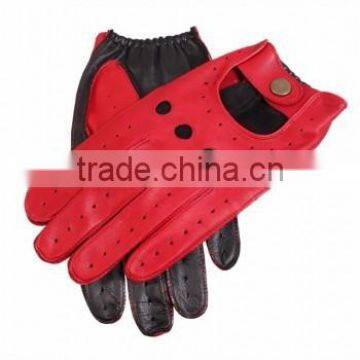 Men's sheepskin Leather Two Colour Driving Gloves AP-6500