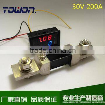 DC 4.5-30V 200A ammeter voltmeter Red&Blue Led Dual display Panel Volt Amp Combo Meter with 200A /75mv shunt