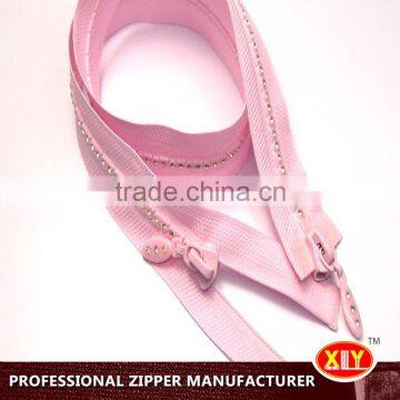 shenzhen xly custom logo reasonal prices diamond zipper