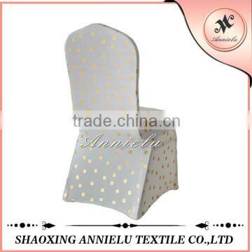 Gold Metallic Circle Stretch Used Banquet Chair Cover