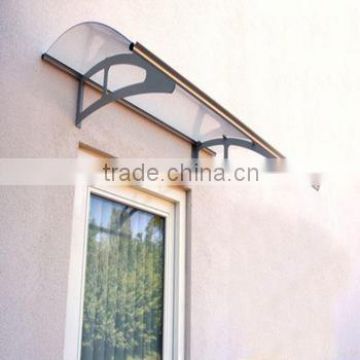 plastic polycarbonate large door canopy awning in black bracket