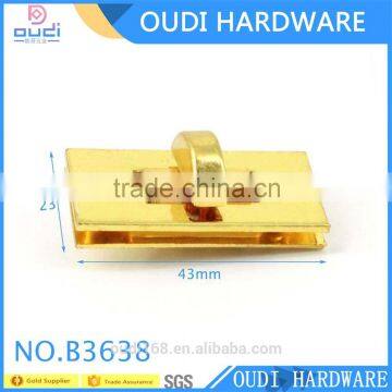 2016 the Most Popular Zinc Alloy Light Gold Bag Accessories Turn Lock.