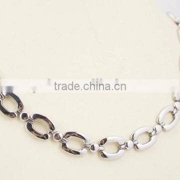316L Stainless Steel Link Chain Bracelet and Necklace Jewelry Set photo-6