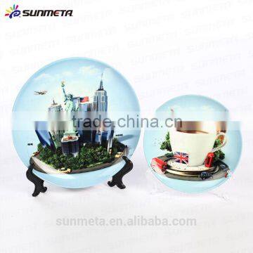 SUNMETA factory Personalized 8 inch sublimation ceramic plate for 3D vacuum machine