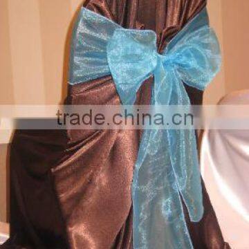 Organza bow chair decorated for wedding
