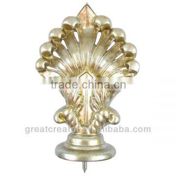 Champagne Seashell Curtain Finial For Wooden Curtain Rod