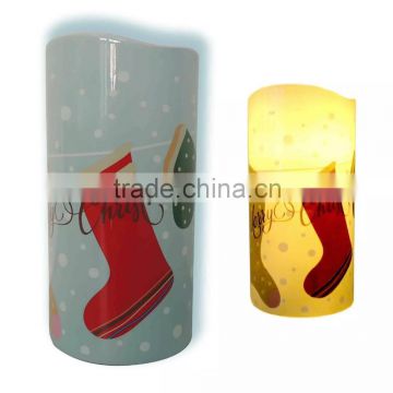 Christmas Hot Sox Digital Printed Flameless LED Candle