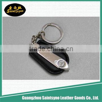 Genuine leather car key chain for promotion gift custom keychain