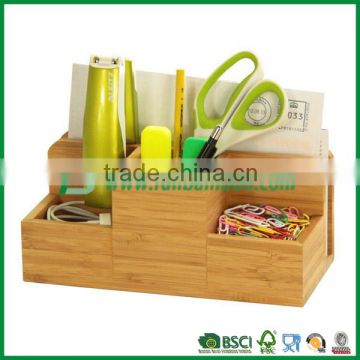 bamboo wood desktop organizer