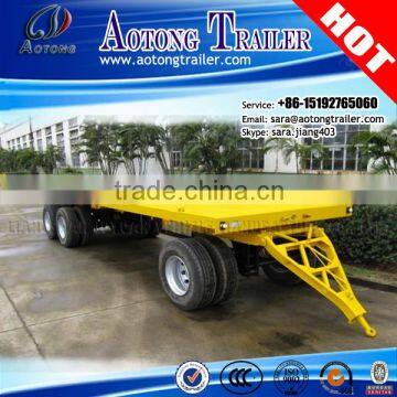 AOTONG low price drawbar trailer /Tow Dolly Flatbed Container Full Trailer (30ton)