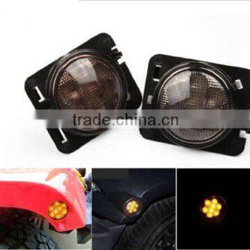 LED Side Maker lights for Jeep Wrangler Amber Front Fender Flares Parking Turn Lamp Bulb Indicator Lens