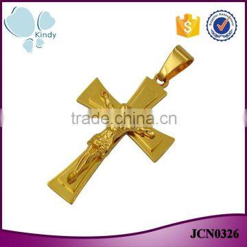 Wholesale product Kindy Jewelry JCN0326 stainless steel gold cross necklace pendant