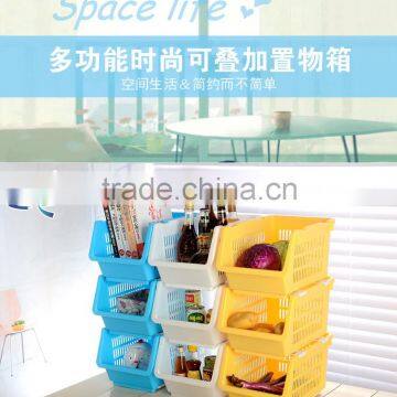 High quality plastic stackable kitchen storage basket