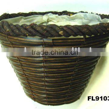 Poly Rattan Planter Basket