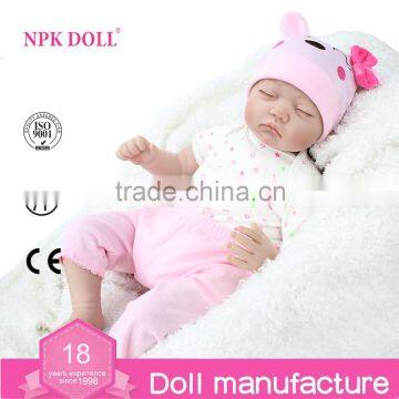 Handmade in soft silicone 20 inches reborn baby dolls Sleeping newborn baby Girl Doll