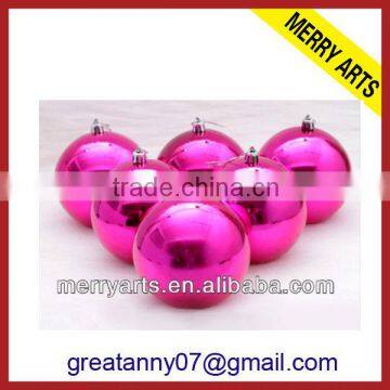 shiny pink red christmas ornaments copper balls acrylic christmas decoration ball