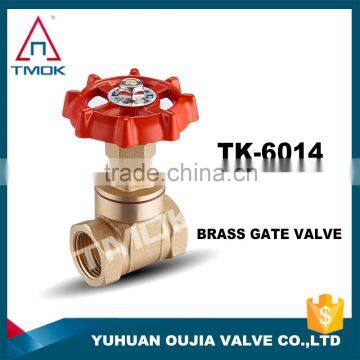 TMOK regular pressure full port iron brass gate valve brass stem forged PTFE seated thread control valve prolong BSP