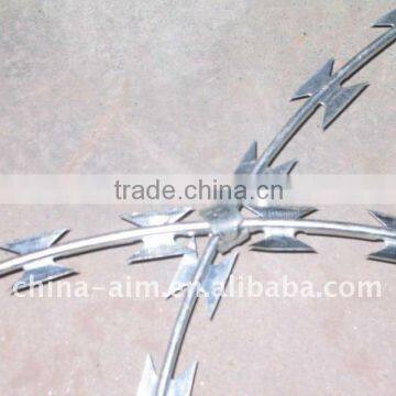 Hot dipped galvanised concertina razor blade barbed wire