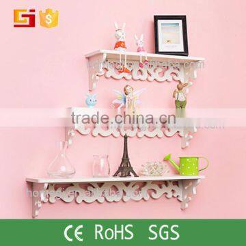 White Wood Exquisite Design Wall Floating Shelf Display Shelf Unit Home photo-4