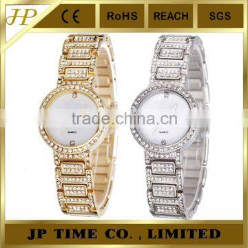 Women's Luxury Fashion Alloy Crystal Band Strap Analog Quartz bling bling Wrist Watch