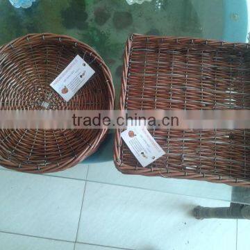 customized round & square willow fruit tray