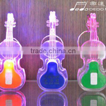 Mini Volin Guitar Ukelele Shape Led Flashlight Keychain / 3d Metal Keychain photo-3