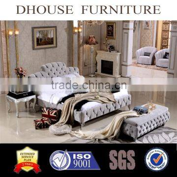 2016 italian new classic chesterfield fabric bed DH831