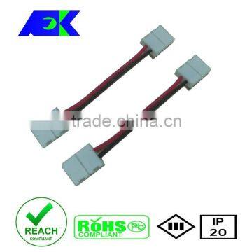 strip conector with 15cm long wire,10mm for 5050 SMD led single color strip;no need soldering