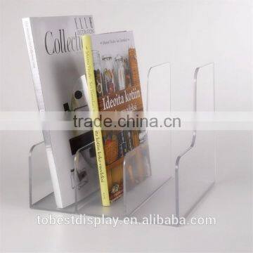 Clear acrylic desktop magazine holder or acrylic rack for books and magazines