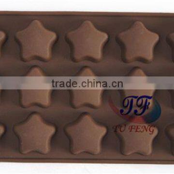 Hot selling 15-cavity star silicone chocolate pastry mould for baking