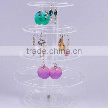 Customized acrylic earring display revolving acrylic earring display stand