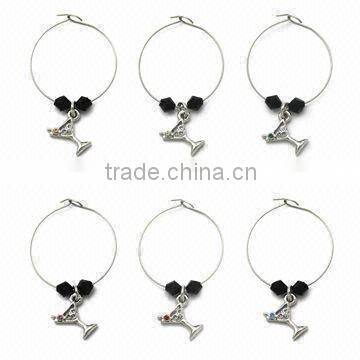 Martini Wine Charm Set, with Loop Diameter of 25mm