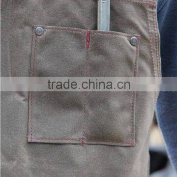 Waxed Canvas Apron With Leather Trim For Work Quality Choice