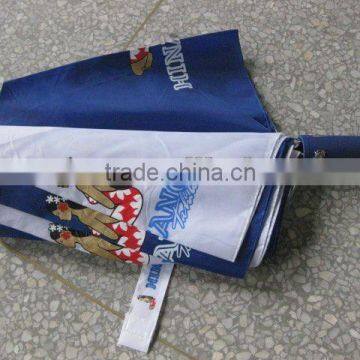 heat transfer print pongee two section automatic folding umbrella