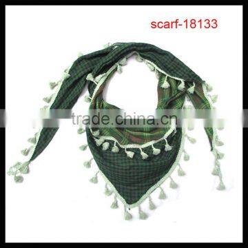 2014 New Latest fashion triangle scarf with fringe