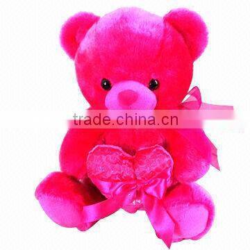 JM8820 Plush Toy for Valentine's Day, Colorful Bear with Heart