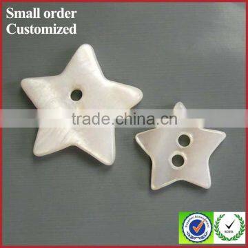 Fancy two holes white star shaped trocas abalone shell buttons for clothing like stars