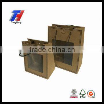 hot sale china wholesale brown kraft paper bag with window