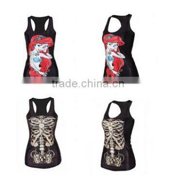 Red Hair Girl 3D Graphic Printed Women Casual Vest Camisole Top