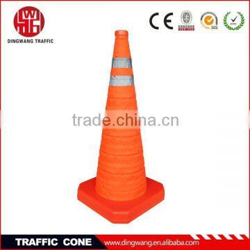 Orange road collapsible safety cones