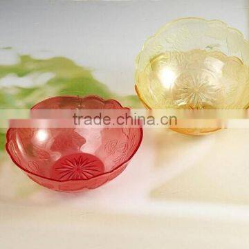 Clear colorful plastic soup glass bowl