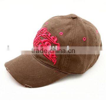 red embroidery baseball cap